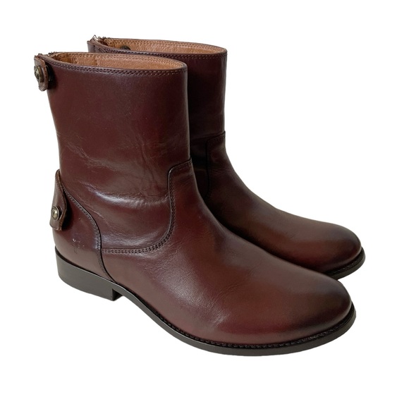 NEW Frye Melissa button leather zip ankle boot size 6.5 - Picture 3 of 11